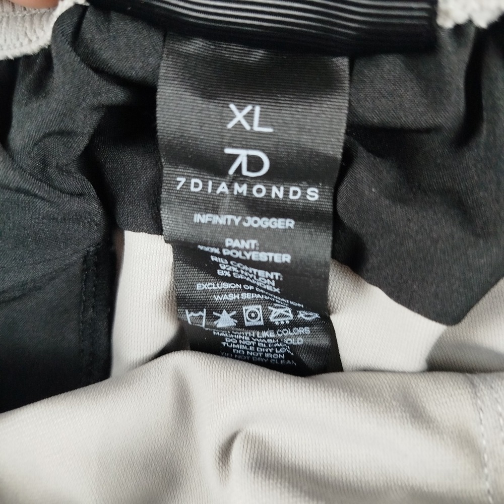7 Diamonds Infinity Light Grey Jogger Pants Mens XL Performance Stretch Athletic - Picture 3 of 12